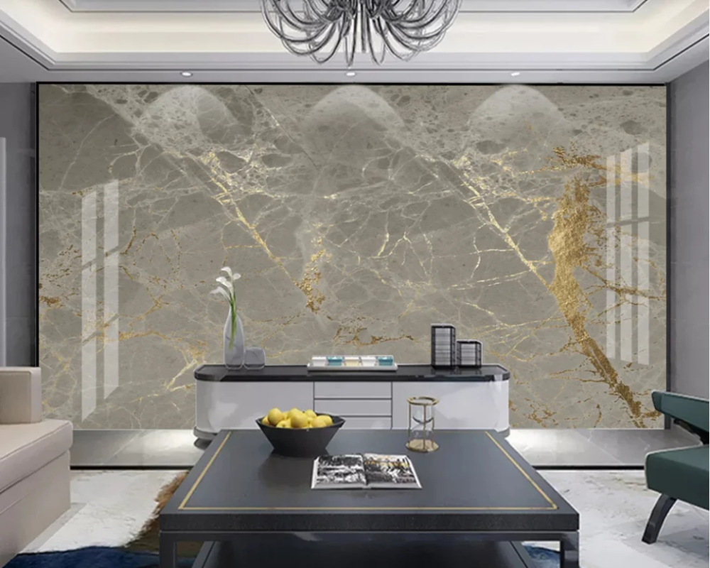 3D Wallpaper Golden Dream Marble